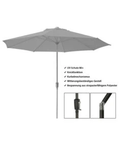 Dehner Schirm Milos, Rund, Ca. Ø294 Cm -Gartenmöbel Geschäft 2408086 WE FS 003 DehnerSchirmMilos