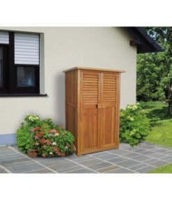 Weka Balkon-/Terrassenschrank 195, Ca. B80/H160/T43 Cm -Gartenmöbel Geschäft 2916005 WE MO 001 WekaTerrassenschrank