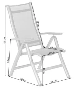 Dehner Klappsessel Chicago, Hochlehner -Gartenmöbel Geschäft 4210316 WE FS 001 SkizzeKlappsesselChicago