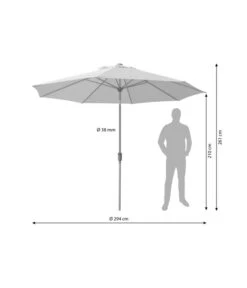 Dehner Schirm Milos, Rund, Ca. Ø294 Cm -Gartenmöbel Geschäft 4211819 WE BG 001 SchirmMilosHellbraun