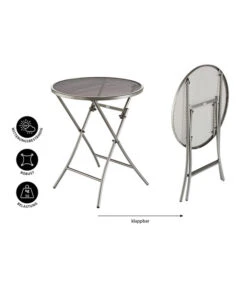 MWH Klapptisch Cafe Latte, Ca. Ø60/H72 Cm 10 MWH Klapptisch Cafe Latte, Ca. Ø60/H72 Cm -Gartenmöbel Geschäft 5311956 WE IG 001 KLAPPTICAFELATTEGR60
