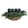 Adventsgesteck Peacock, Ca. B45/H25/T22 Cm -Gartenmöbel Geschäft 6424477 WE FS 002 JardinierePeacock35cmAdvent2022