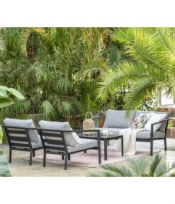 Dehner Alu-Lounge New York, 4-teilig -Gartenmöbel Geschäft 6670954 WE MO 001 DehnerAluLoungeNewYork