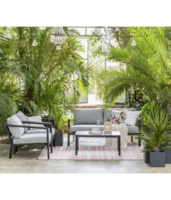 Dehner Alu-Lounge New York, 4-teilig -Gartenmöbel Geschäft 6670954 WE MO 002 DehnerAluLoungeNewYork