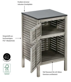 Dehner Schrank Southampton, Ca B50/H90/T50 Cm -Gartenmöbel Geschäft 6713663 WE IG 001 SchrankSouthampton50Grau