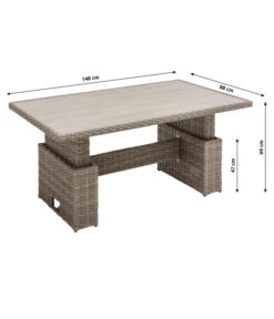 Dehner Geflechtlounge Bologna, 5-teilig -Gartenmöbel Geschäft 6903447 WE BG 004 LoungeBolognaNEU