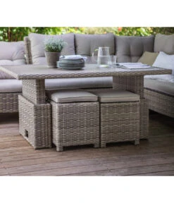 Dehner Geflechtlounge Bologna, 5-teilig -Gartenmöbel Geschäft 6903447 WE MO 002 LoungeBolognaNEU