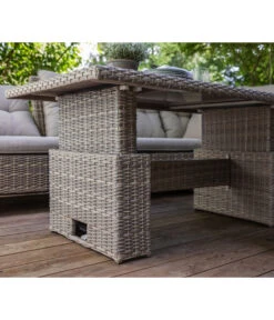 Dehner Geflechtlounge Bologna, 5-teilig -Gartenmöbel Geschäft 6903447 WE MO 003 LoungeBolognaNEU